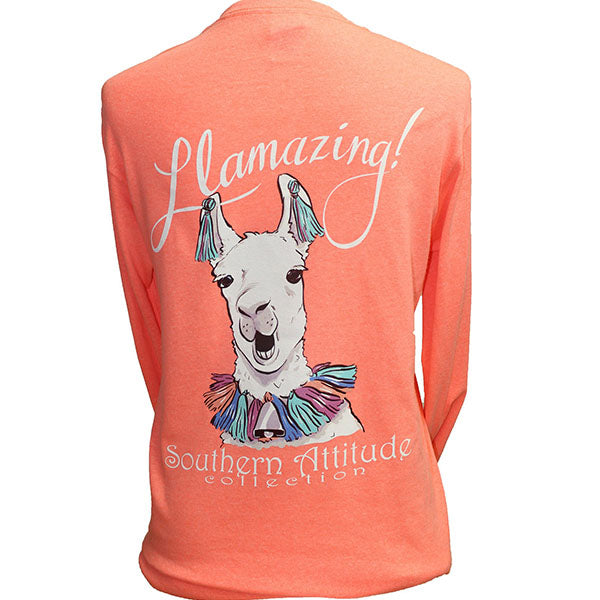 SALE Southern Attitude Preppy Amazing Llama Long Sleeve T-Shirt - SimplyCuteTees