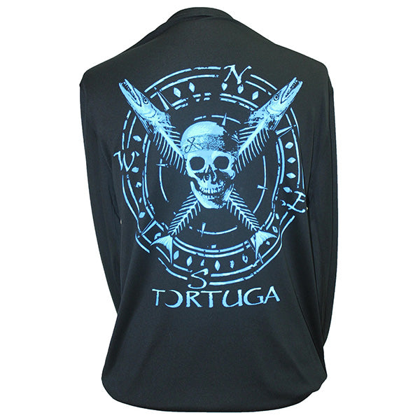 Southern Attitude Tortuga Moon Skull Bones Unisex Sport Tech  UV Protection Swim Rashguard T-Shirt
