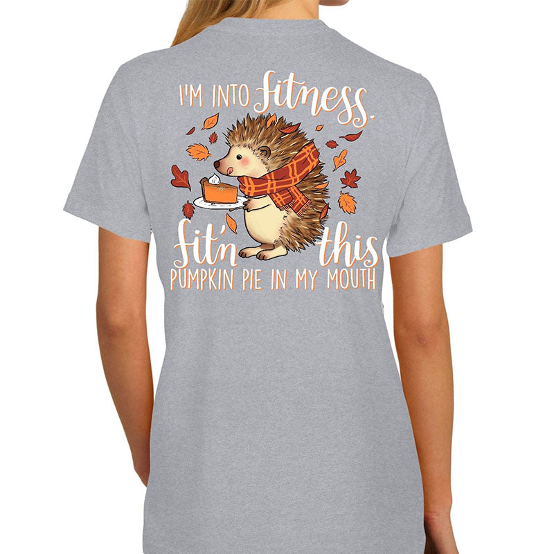 Southern Attitude Fitness Pumpkin Pie Hedgehog Fall T-Shirt - SimplyCuteTees