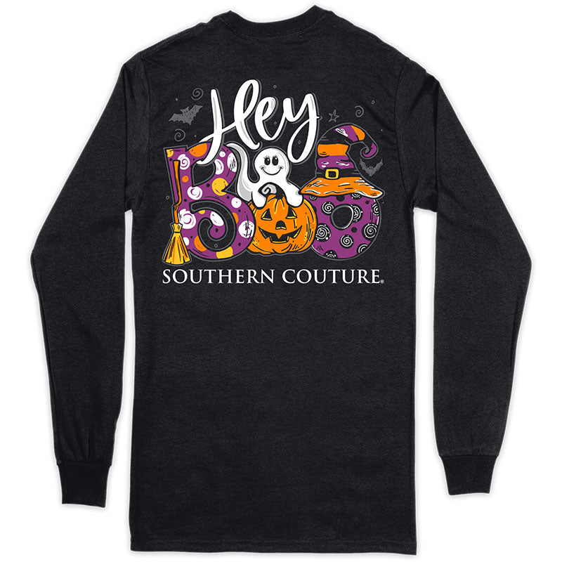 SALE Southern Couture Classic Hey Boo Halloween Long Sleeve T-Shirt