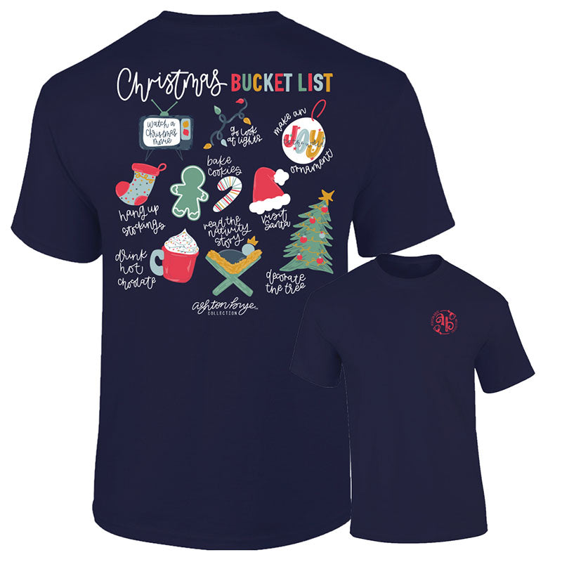 Southernology Ashton Brye Christmas Bucket List Comfort Colors T-Shirt - SimplyCuteTees