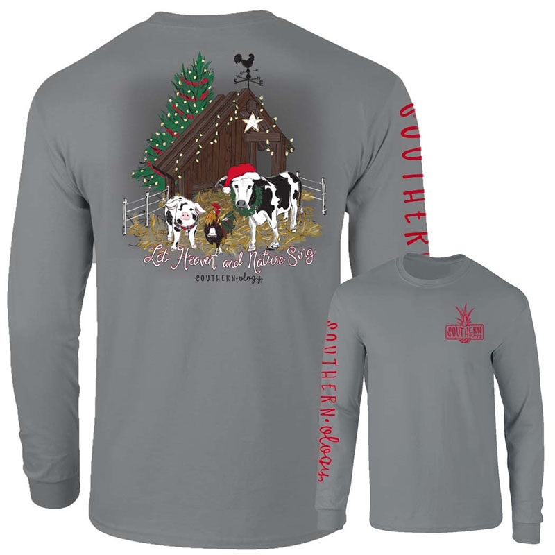 Southernology Heaven and Nature Sing Holiday Comfort Colors Long Sleeve T-Shirt - SimplyCuteTees