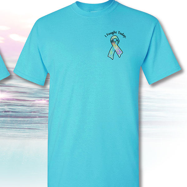 SALE I Fought Today Classic Logo Cancer Ribbons T-Shirt