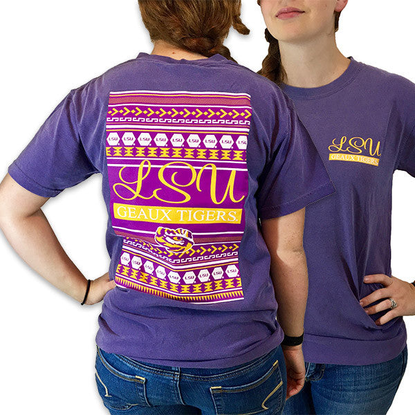 SALE Louisiana State  Preppy Logo Comfort Colors T-Shirt