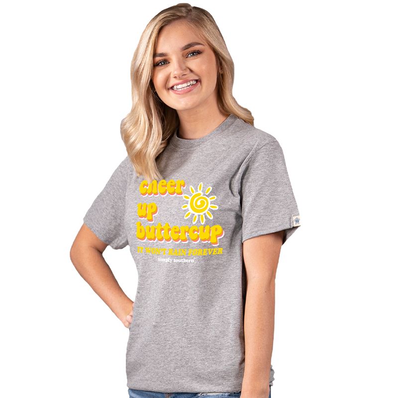 SALE Simply Southern Vintage Collection Preppy Cheer Up Buttercup T-Shirt