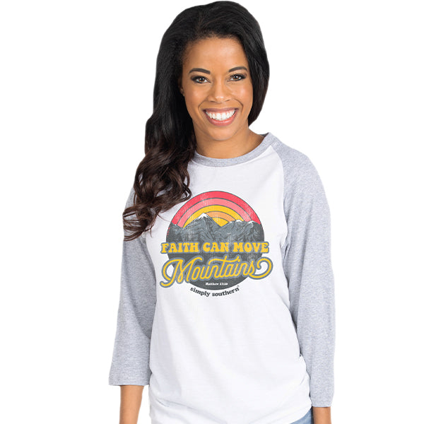 SALE Simply Southern Vintage Collection Faith Move Mountains T-Shirt - SimplyCuteTees