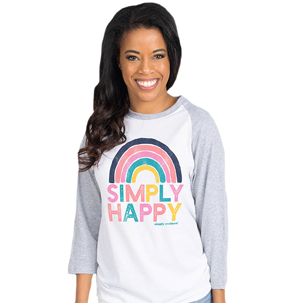 SALE Simply Southern Vintage Collection Simply Happy Long Sleeve T-Shirt - SimplyCuteTees
