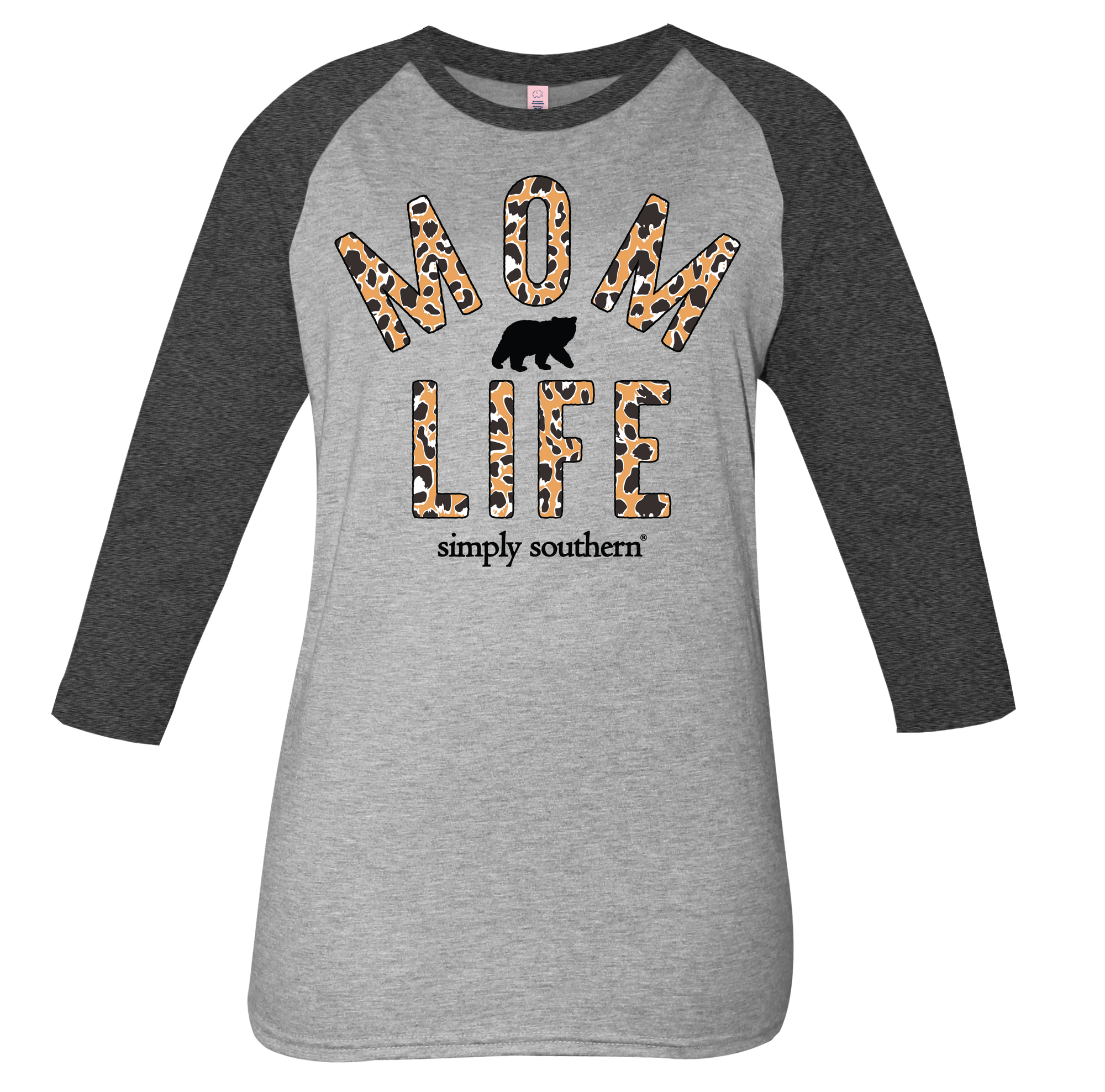 SALE Simply Southern Vintage Collection Leopard Mom Life Long Sleeve T-Shirt