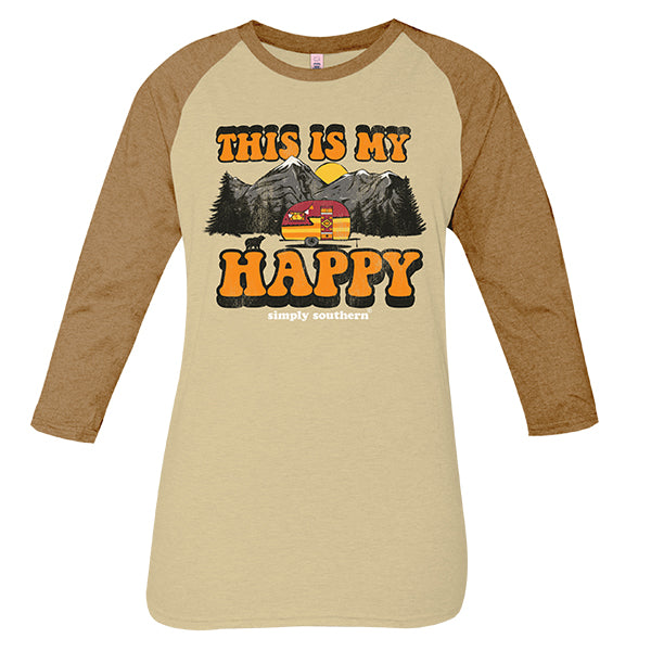 SALE Simply Southern Vintage Collection Mountain Camper Happy Long Sleeve T-Shirt - SimplyCuteTees