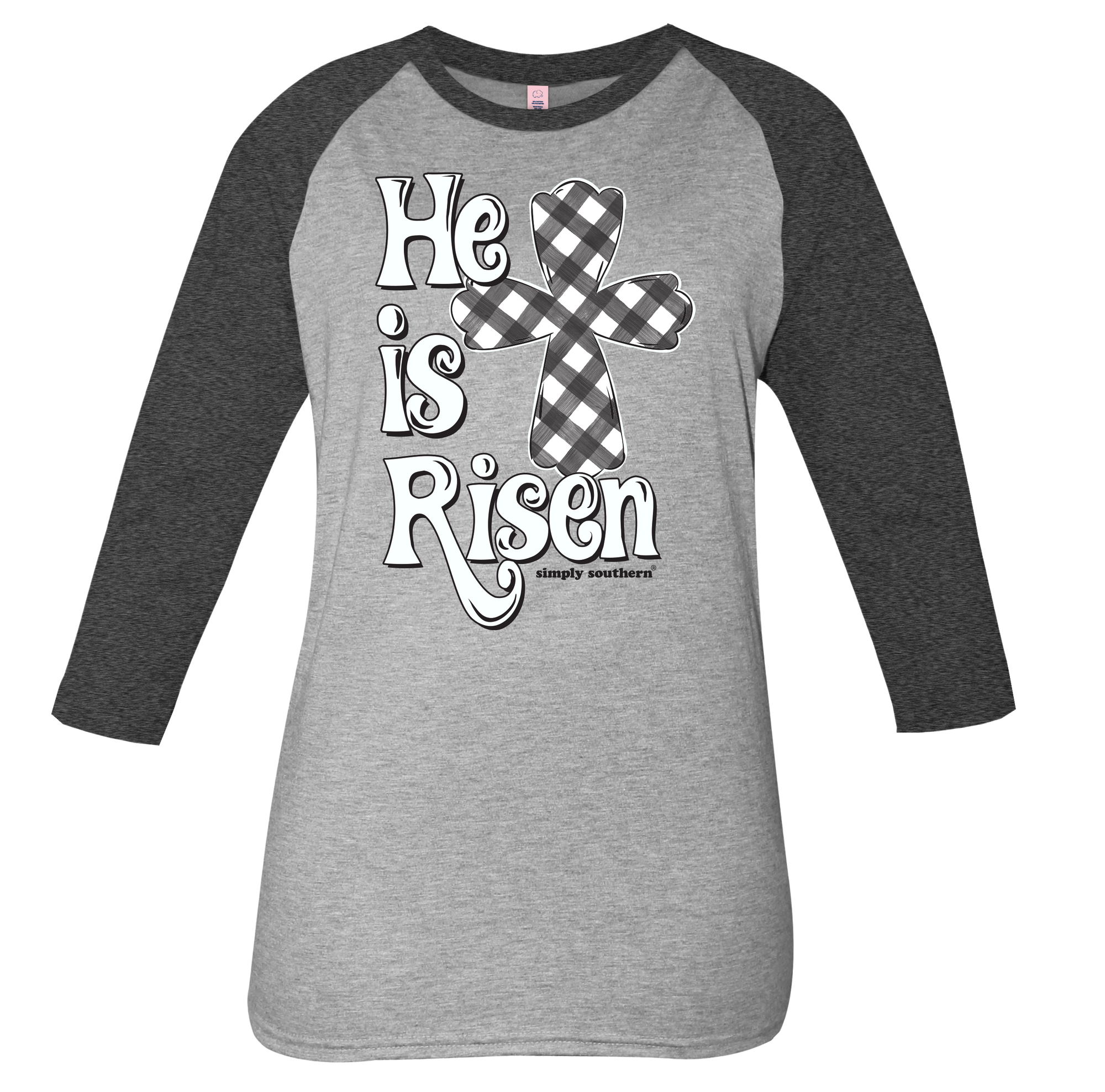 SALE Simply Southern Vintage Collection Easter He Is Risen Cross Long Sleeve T-Shirt