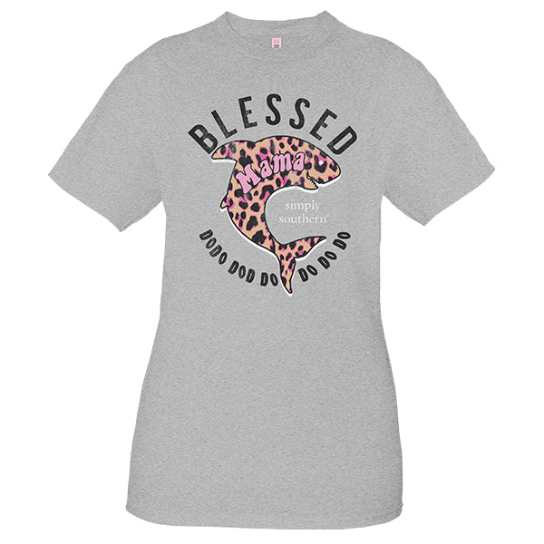 SALE Simply Southern Vintage Collection Blessed Mama Shark T-Shirt - SimplyCuteTees
