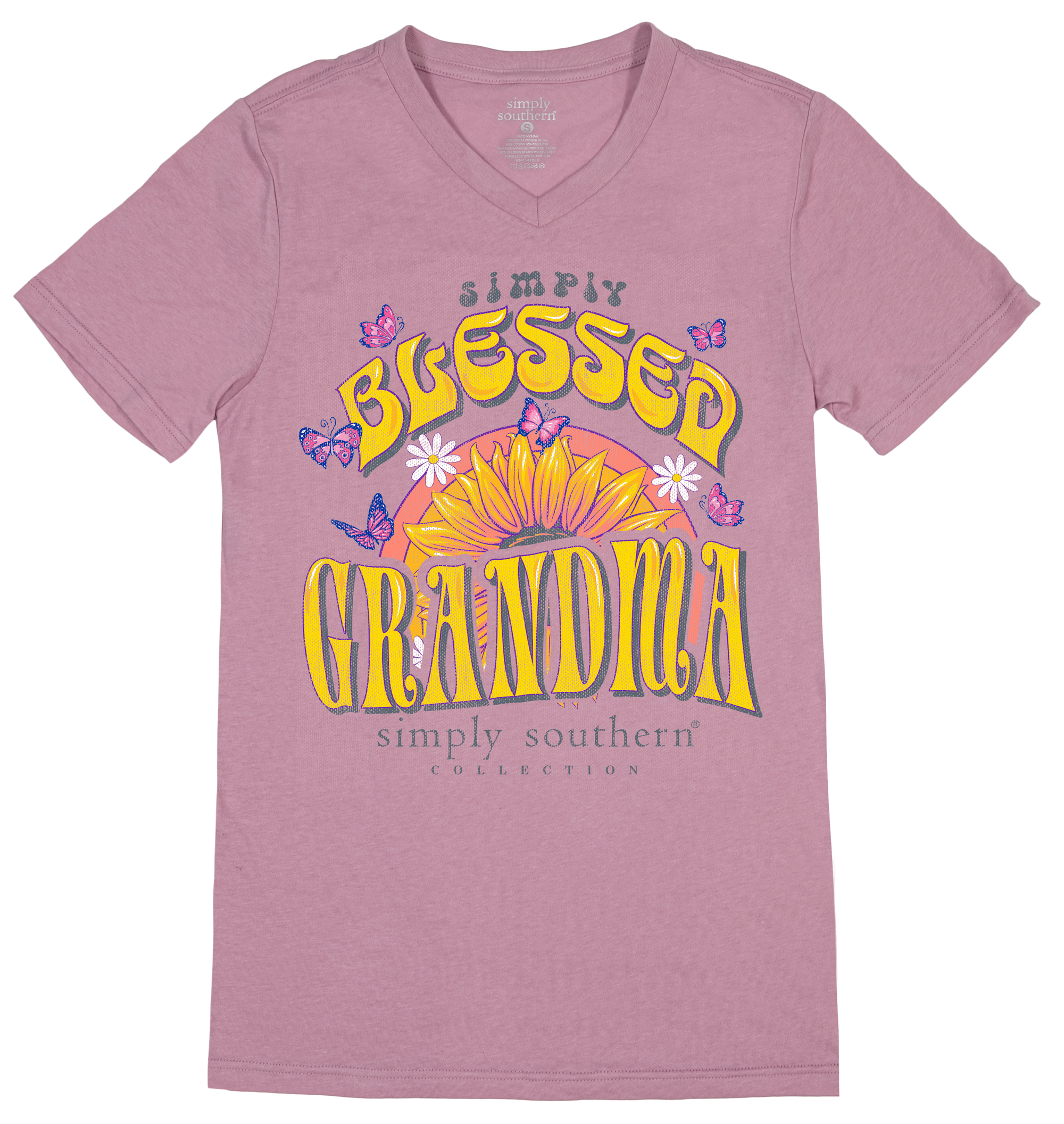 SALE Simply Southern Blessed Grandma V-Neck Collection T-Shirt