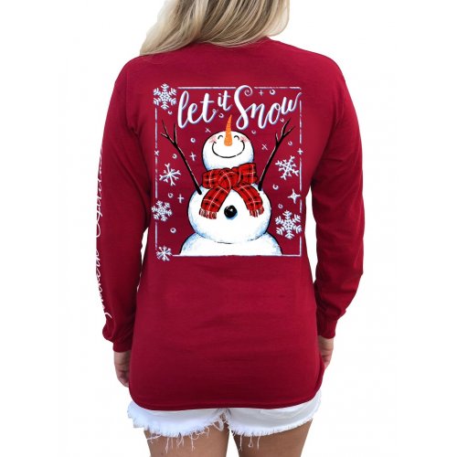 Southern Attitude Preppy Let It Snow Holiday Long Sleeve T-Shirt - SimplyCuteTees