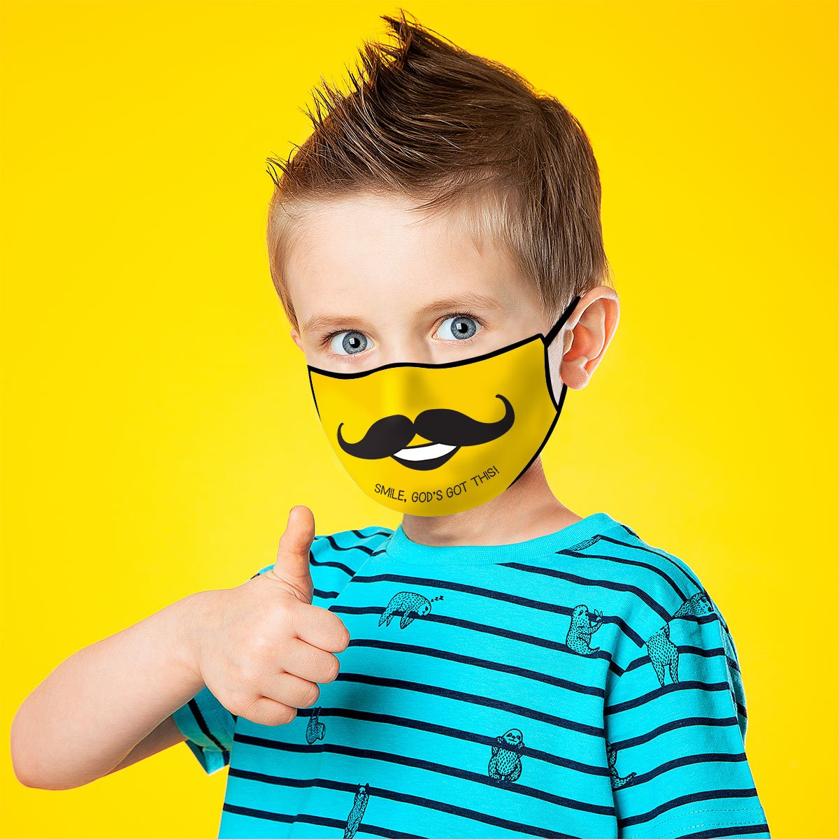 Kerusso Kids Smile God's Got This Mustache Youth Protective Fashion Mask