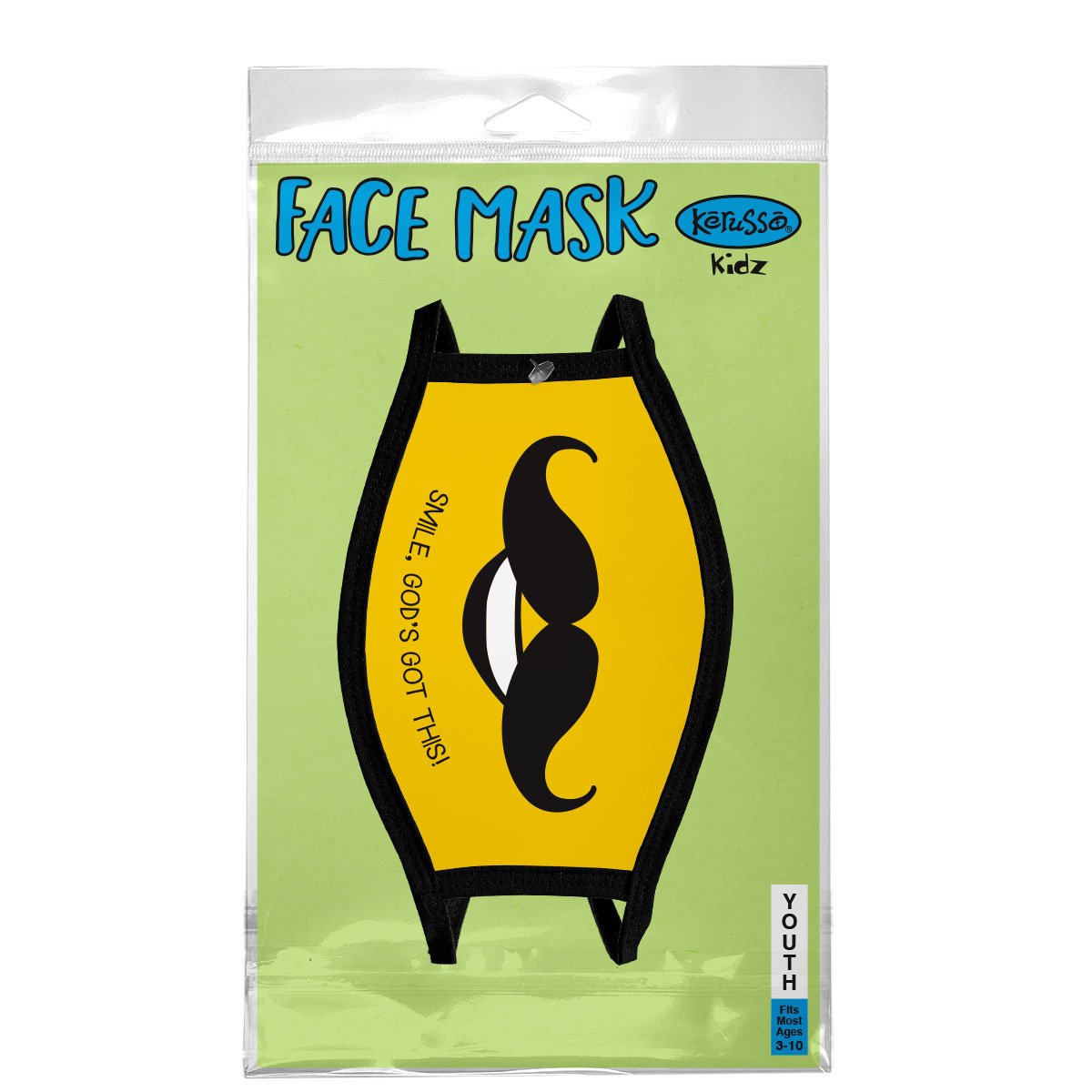 Kerusso Kids Smile God's Got This Mustache Youth Protective Fashion Mask