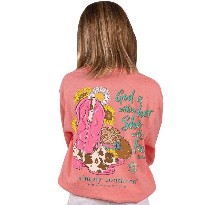 SALE Simply Southern Will Not Fail Boots Long Sleeve T-Shirt