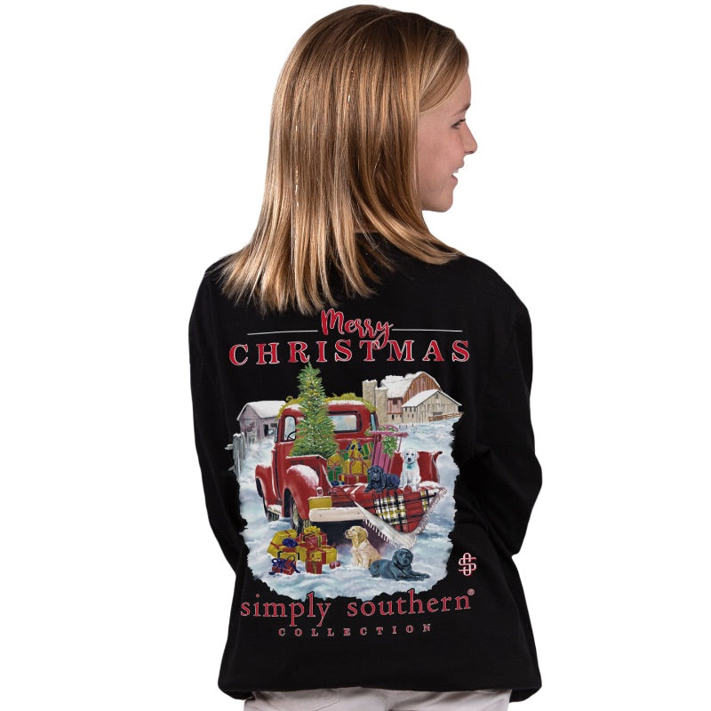 SALE Simply Southern Farm Christmas Holiday Long Sleeve T-Shirt