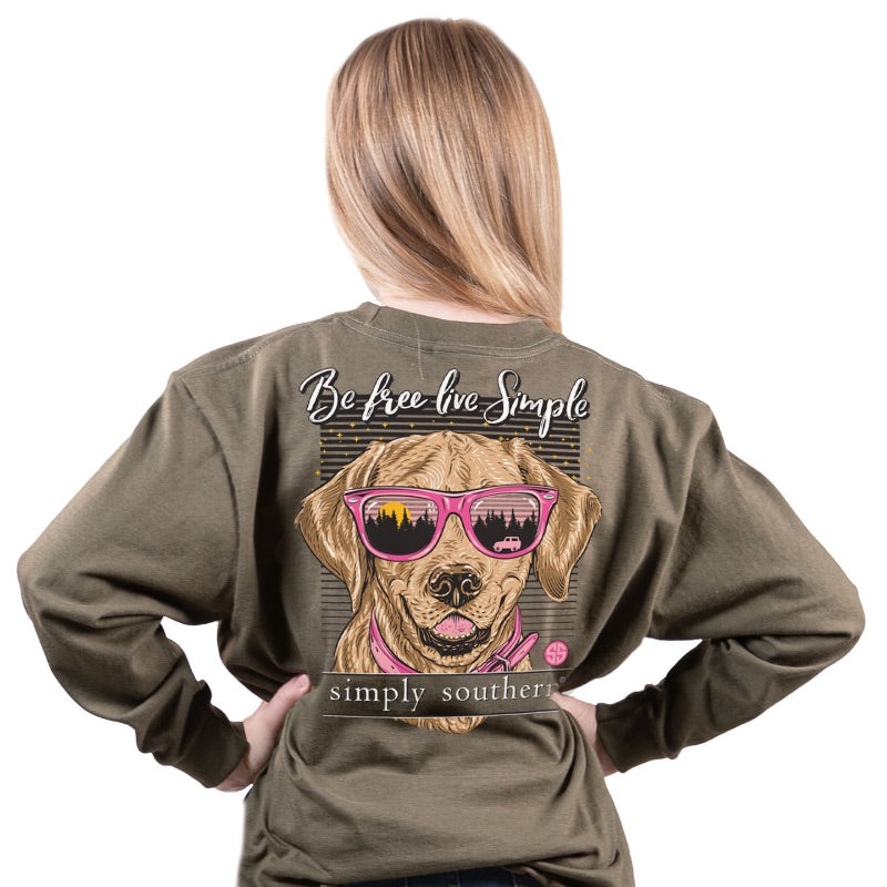 SALE Simply Southern Be Free Live Simple Dog Long Sleeve T-Shirt - SimplyCuteTees