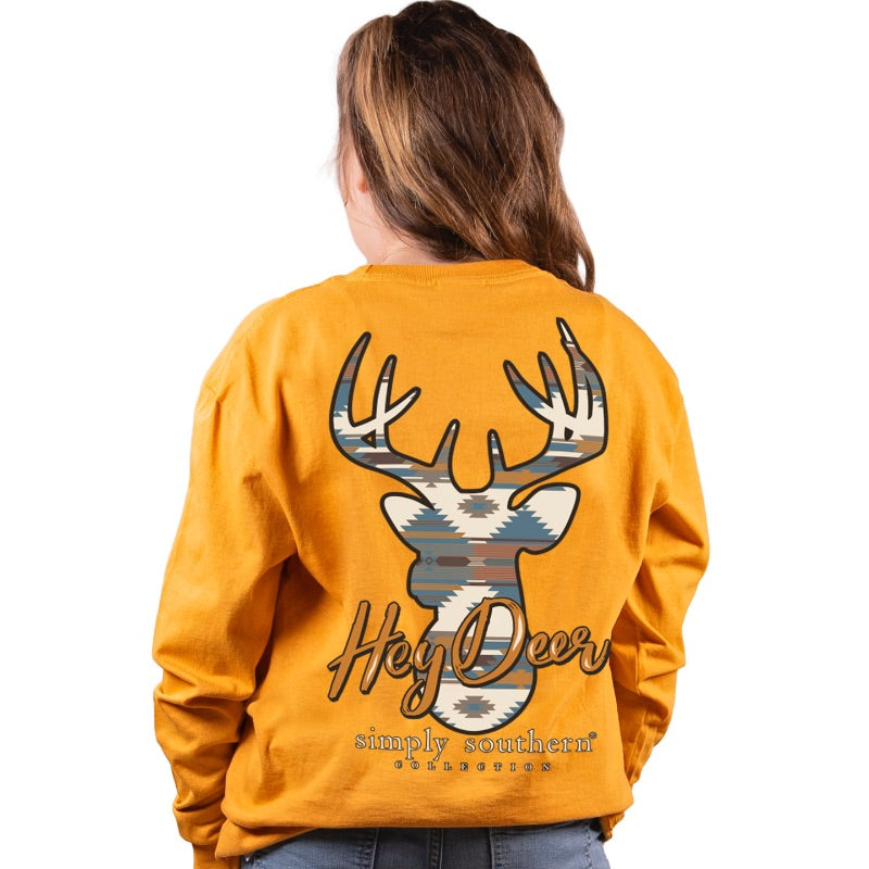 SALE Simply Southern Preppy Hey Deer Long Sleeve T-Shirt