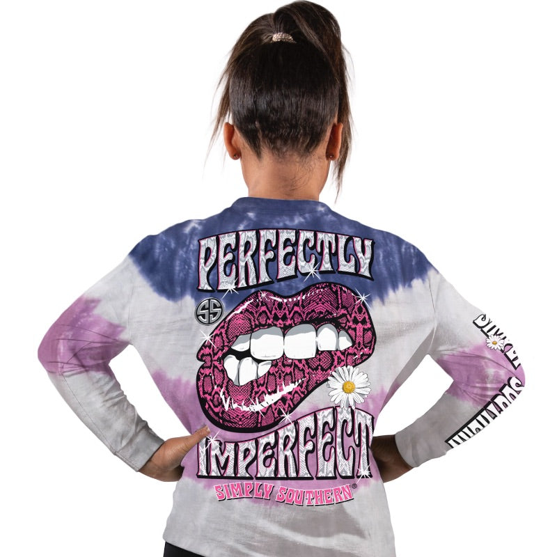 SALE Simply Southern Imperfect Leopard Lips Tie Dye Long Sleeve T-Shirt