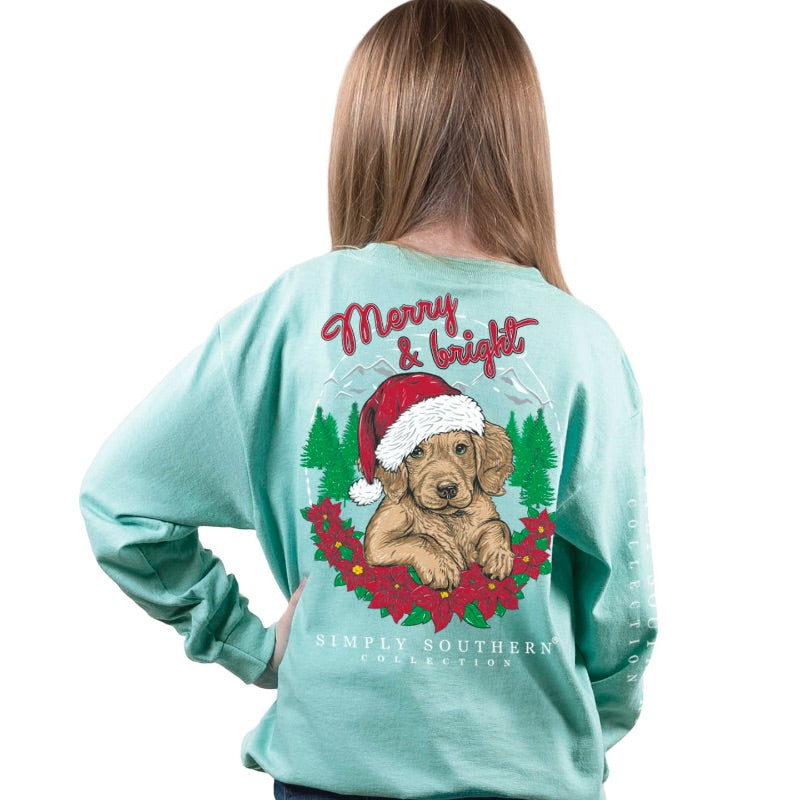 SALE Simply Southern Merry &amp; Bright Holiday Long Sleeve T-Shirt - SimplyCuteTees