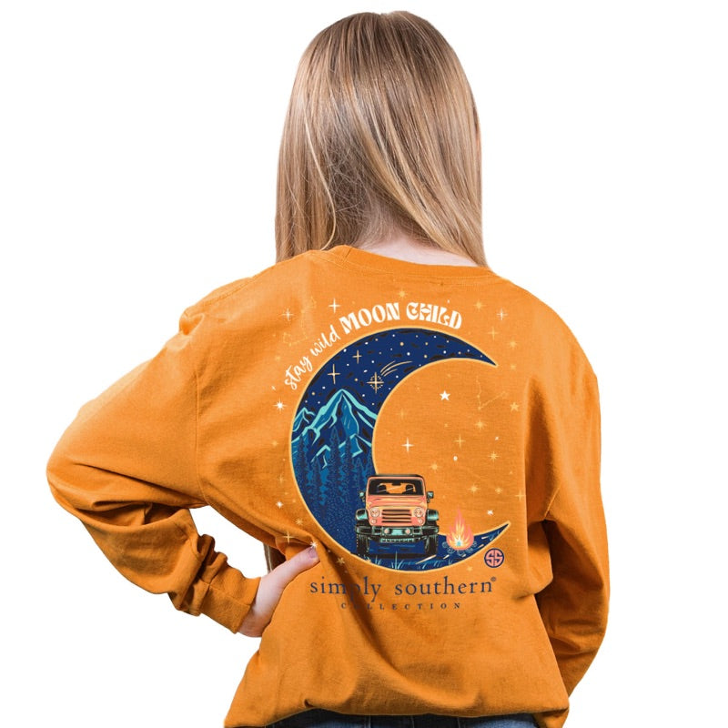 SALE Simply Southern Preppy Moon Child Long Sleeve T-Shirt - SimplyCuteTees