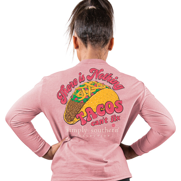 SALE Simply Southern Preppy Tacos Can't Fix Long Sleeve T-Shirt