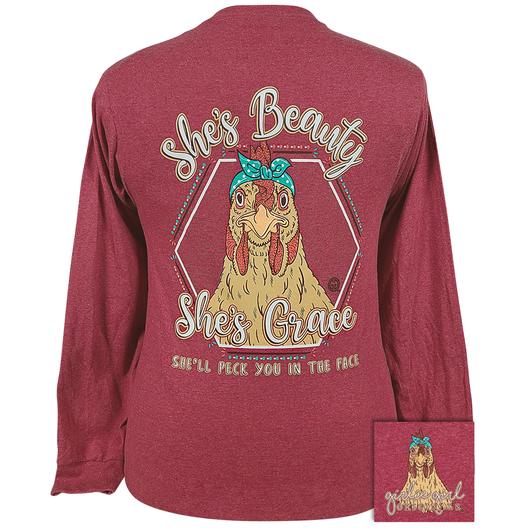 Girlie Girl Originals Beauty Grace Hen Long Sleeves T Shirt - SimplyCuteTees