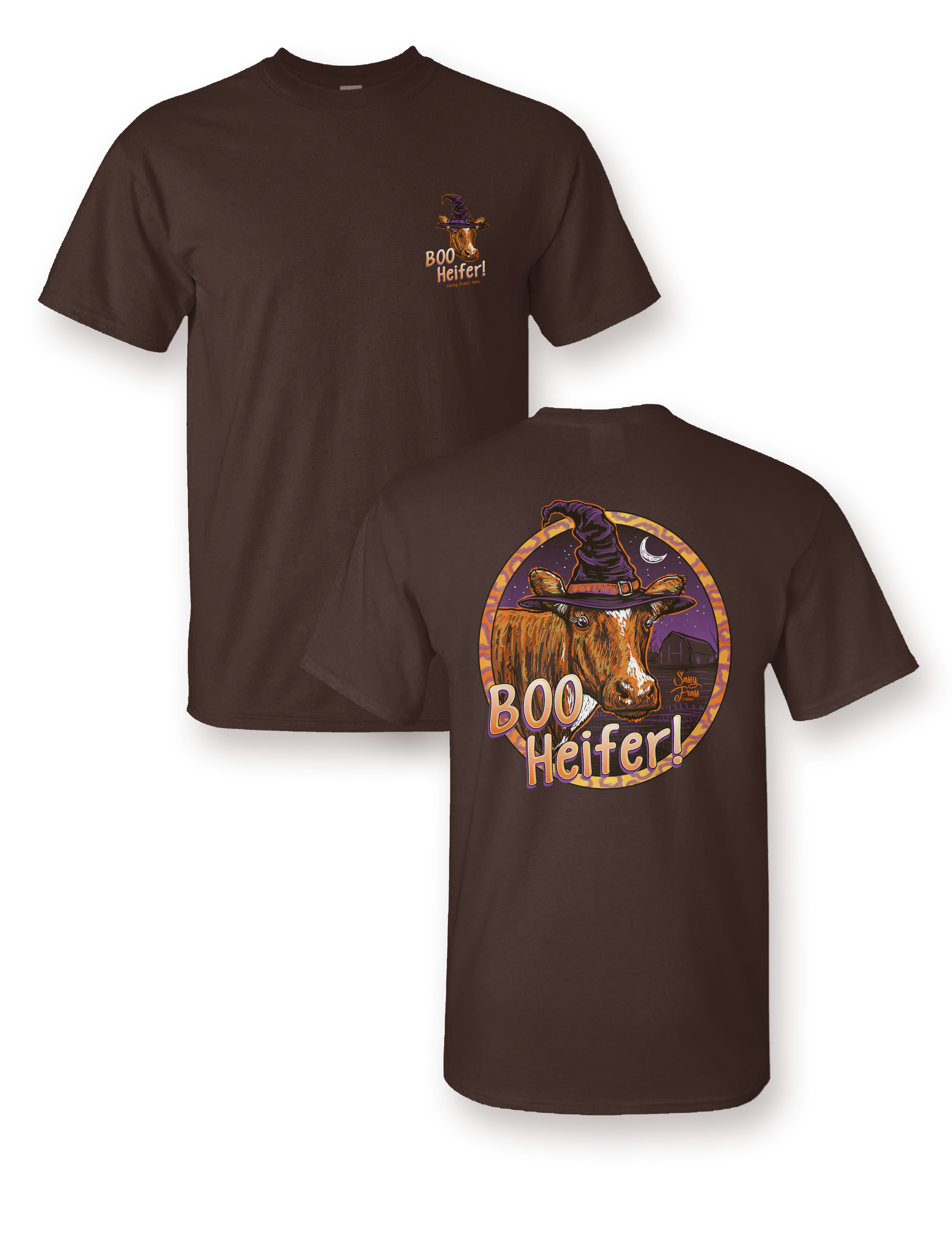 SALE Sassy Frass Boo Heifer Halloween Cow Bright Girlie T Shirt - SimplyCuteTees