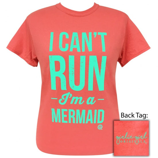Girlie Girl Originals Preppy I Can’t Run Coral Silk T-Shirt - SimplyCuteTees