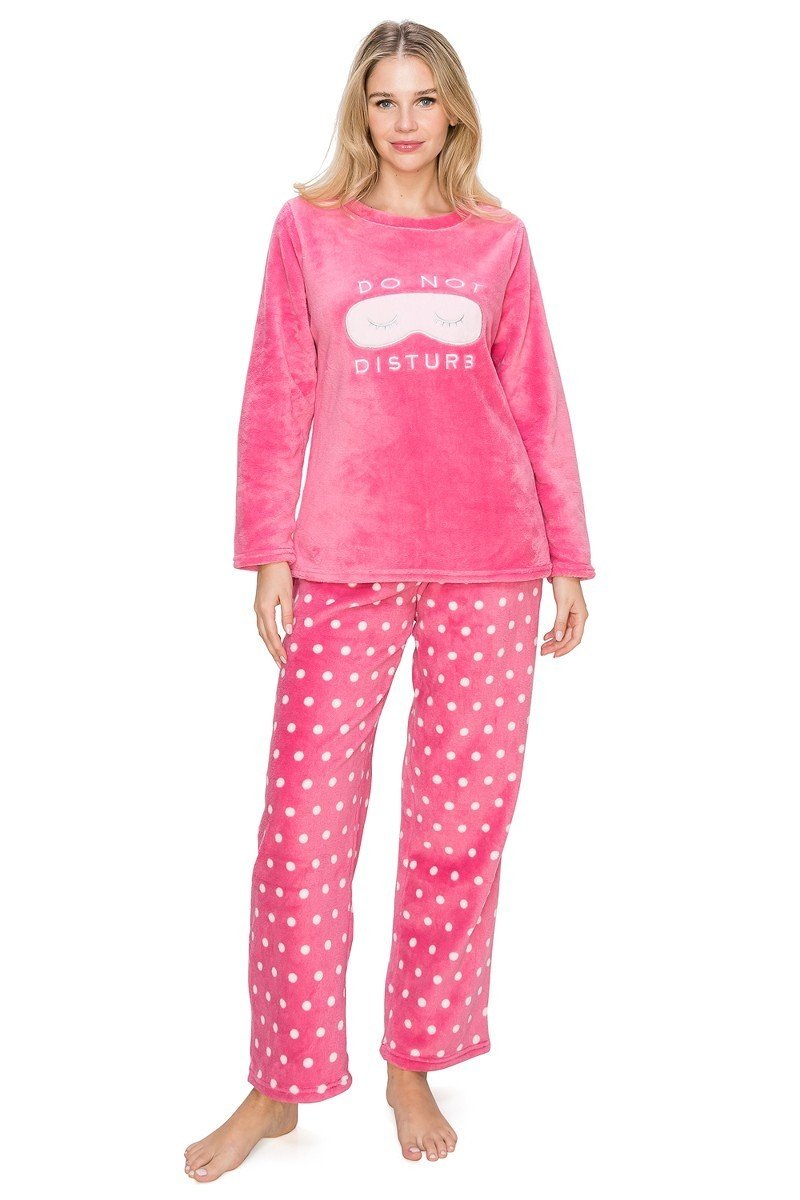 Do Not Disturb Fuzzy Lounge Pajama Set Pants and Shirt - SimplyCuteTees