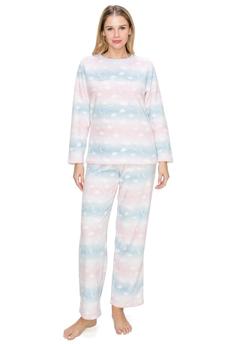 Cozy Dreams Fuzzy Lounge Pajama Set Pants and Shirt - SimplyCuteTees