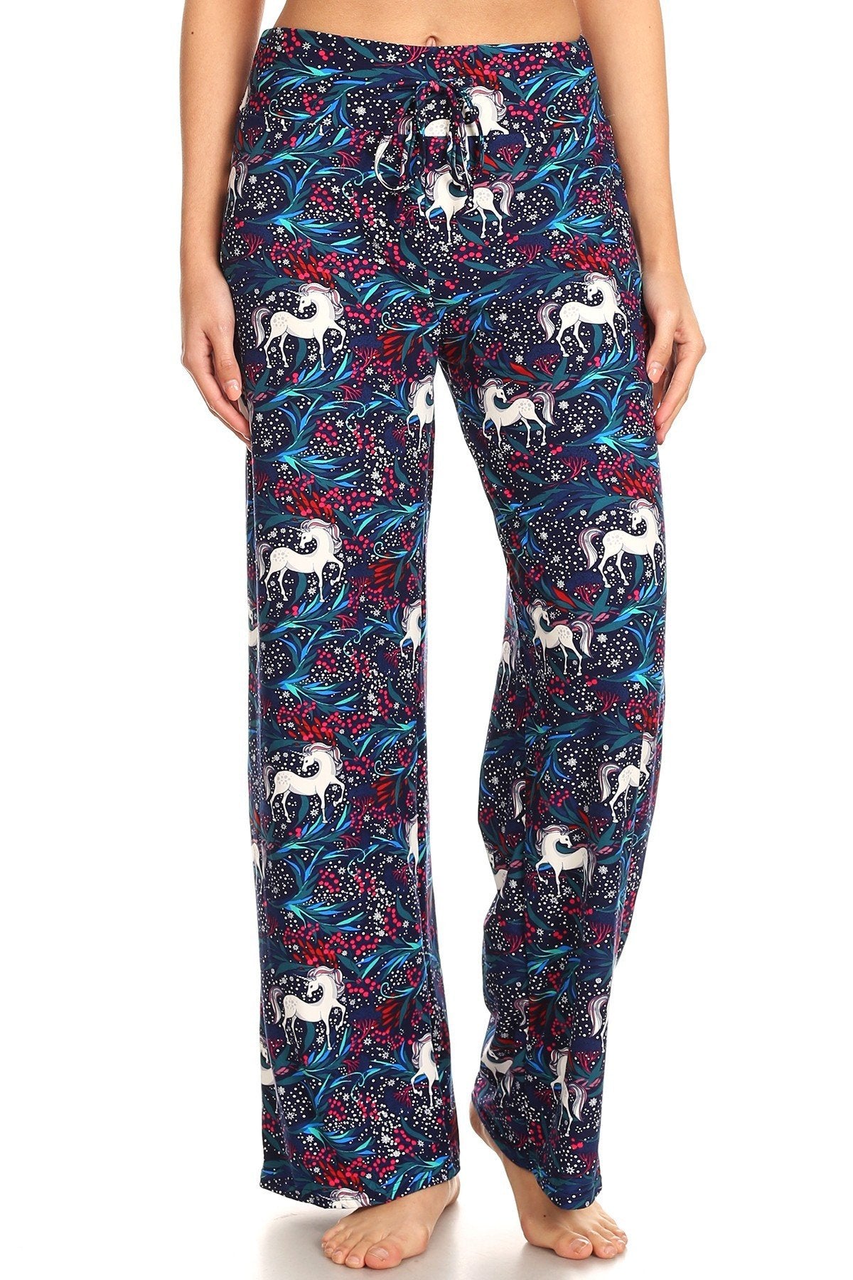 Abstract Unicorn Print Comfortable Soft Lounge Pajama Pants - SimplyCuteTees