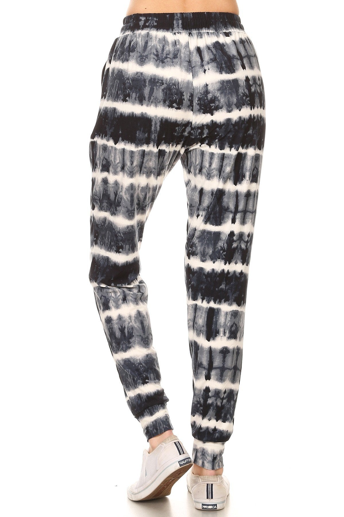 Blue White Tie Dye Print Soft Lounge Jogger Pants - SimplyCuteTees