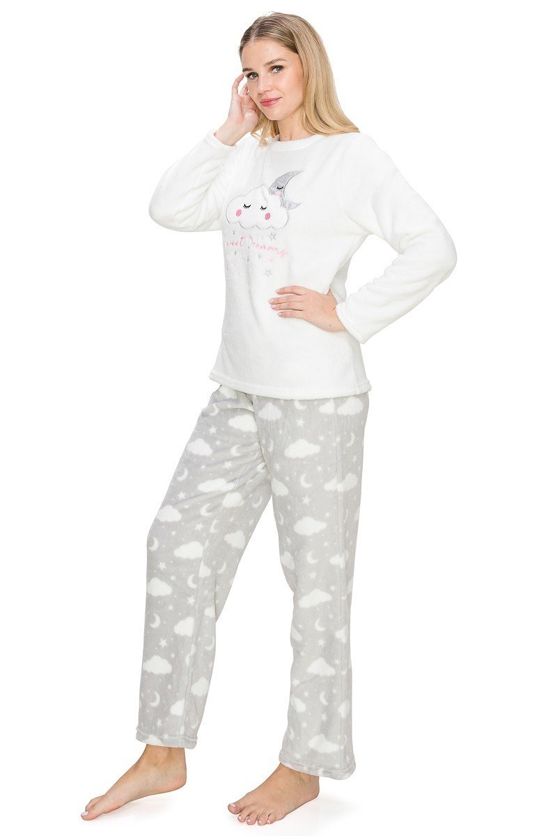 Sweet Dreams Fuzzy Lounge Pajama Set Pants and Shirt - SimplyCuteTees
