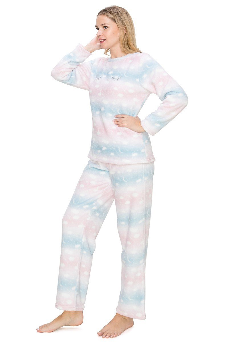 Cozy Dreams Fuzzy Lounge Pajama Set Pants and Shirt - SimplyCuteTees