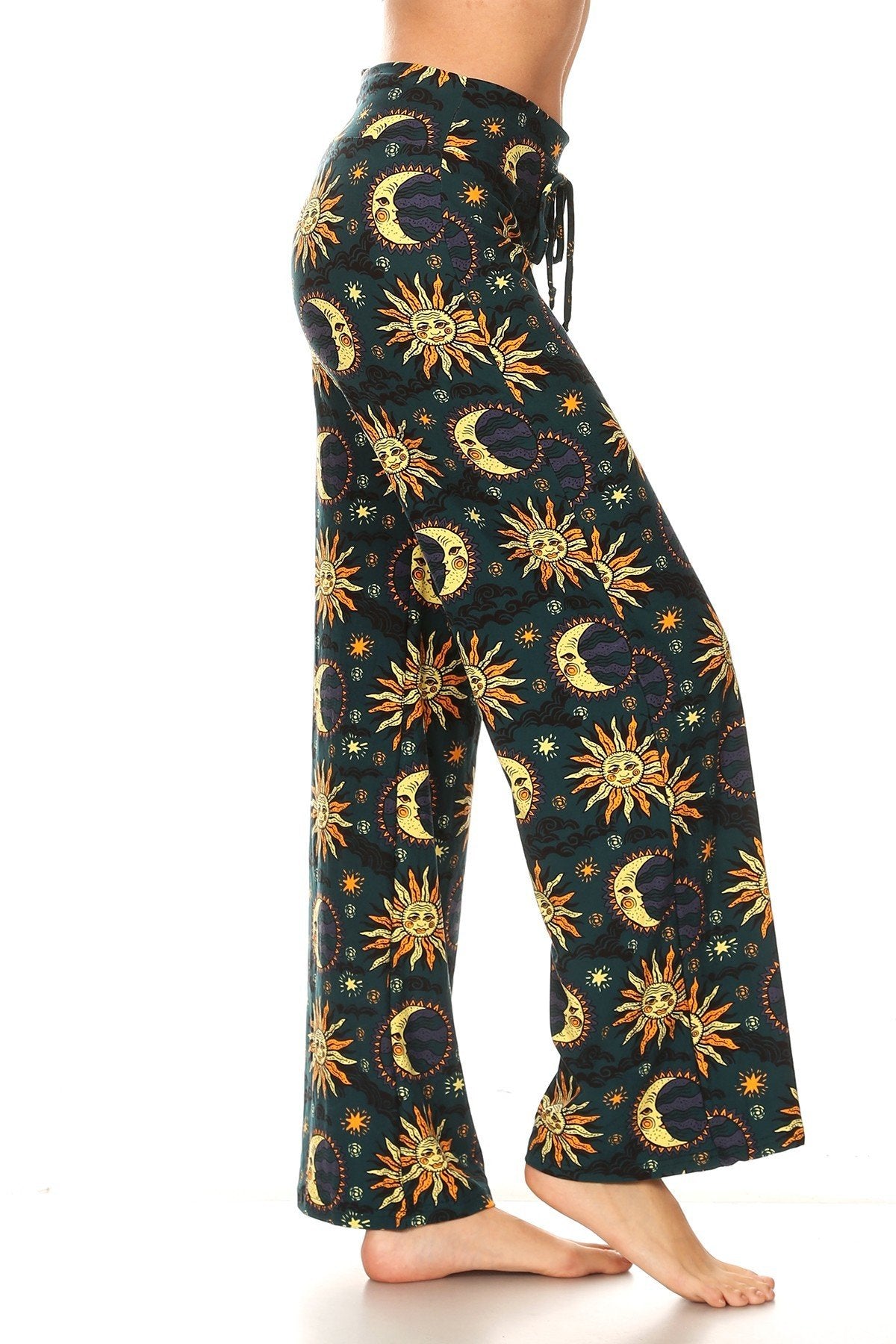 Sun &amp; Moon Print Comfortable Soft Lounge Pajama Pants - SimplyCuteTees