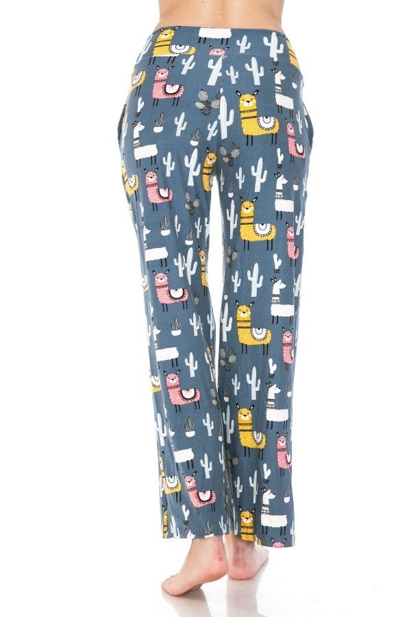 Llama Cactus Comfortable Soft Lounge Pajama Pants - SimplyCuteTees