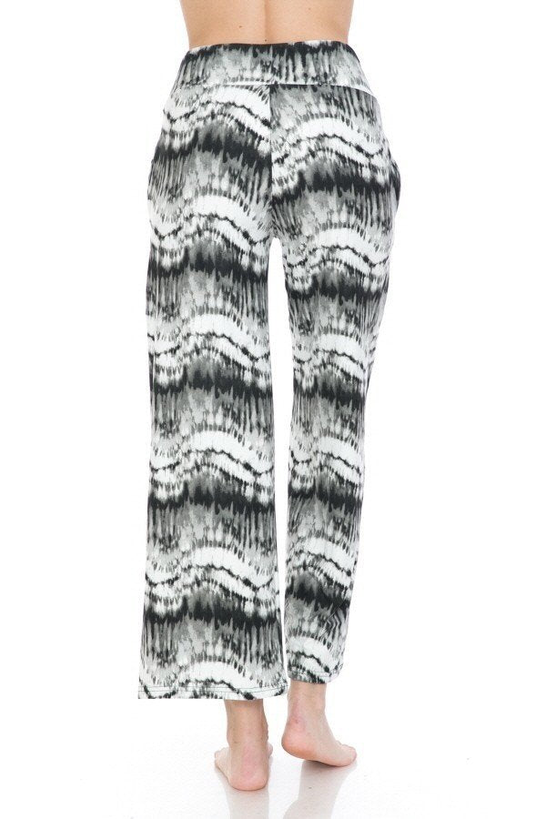 Black Gray White Tie Dye Comfortable Soft Lounge Pajama Pants - SimplyCuteTees