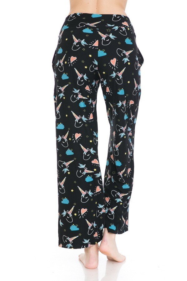 Unicorn Heart Comfortable Soft Lounge Pajama Pants - SimplyCuteTees