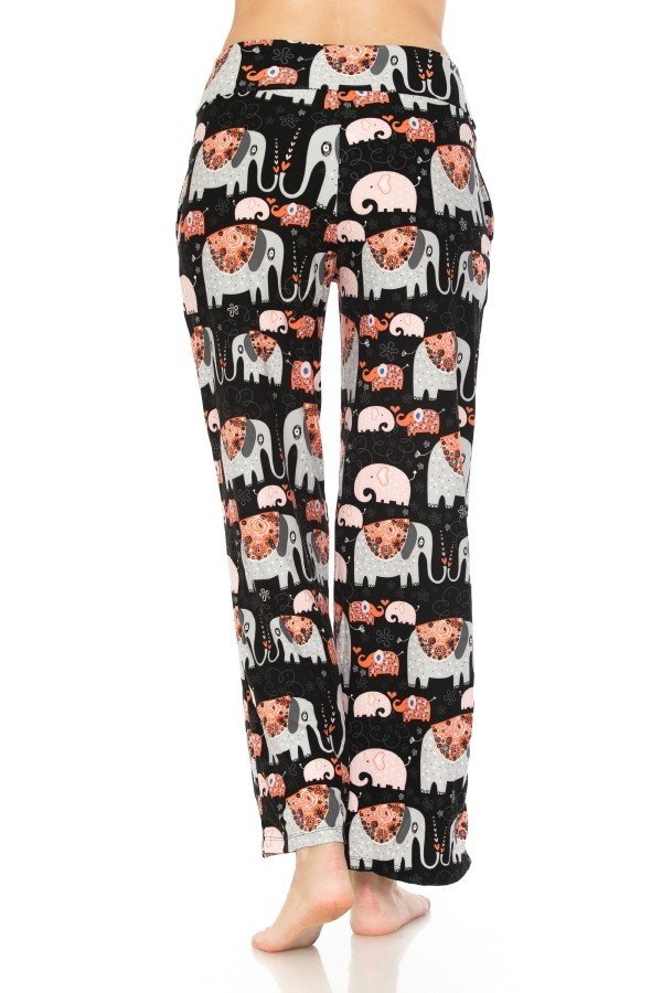 Elephant Heart Print Comfortable Soft Lounge Pajama Pants - SimplyCuteTees