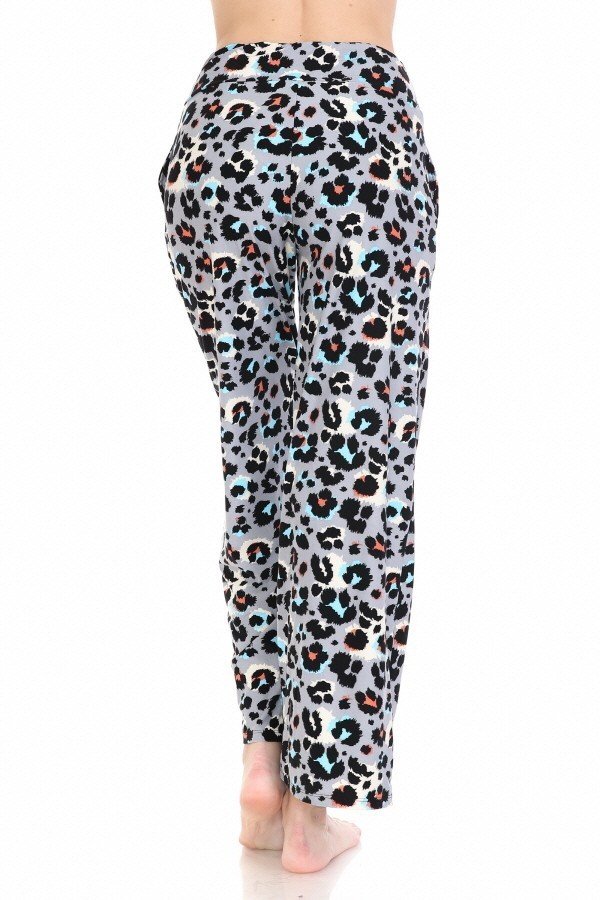 Multi Colored Leopard Print Comfortable Soft Lounge Pajama Pants