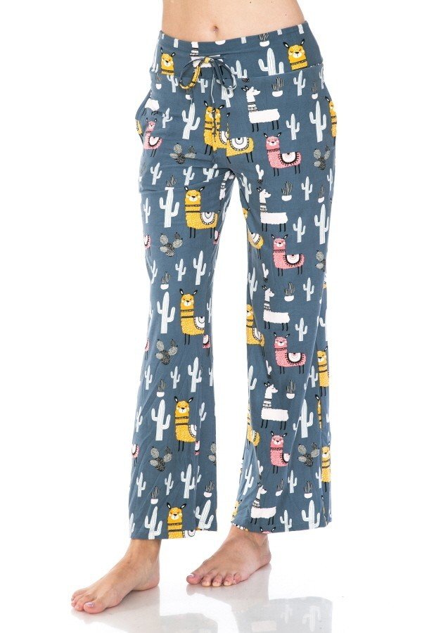Llama Cactus Comfortable Soft Lounge Pajama Pants - SimplyCuteTees