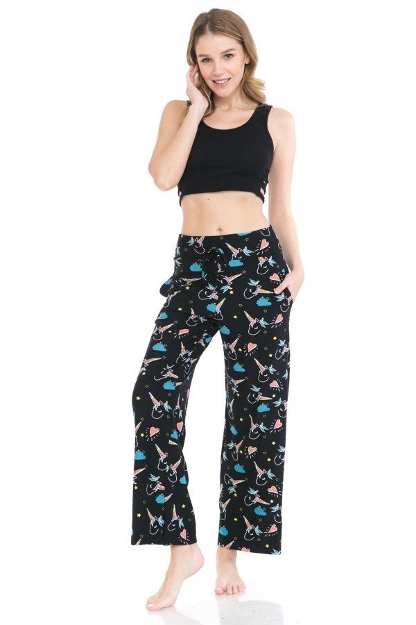 Unicorn Heart Comfortable Soft Lounge Pajama Pants - SimplyCuteTees