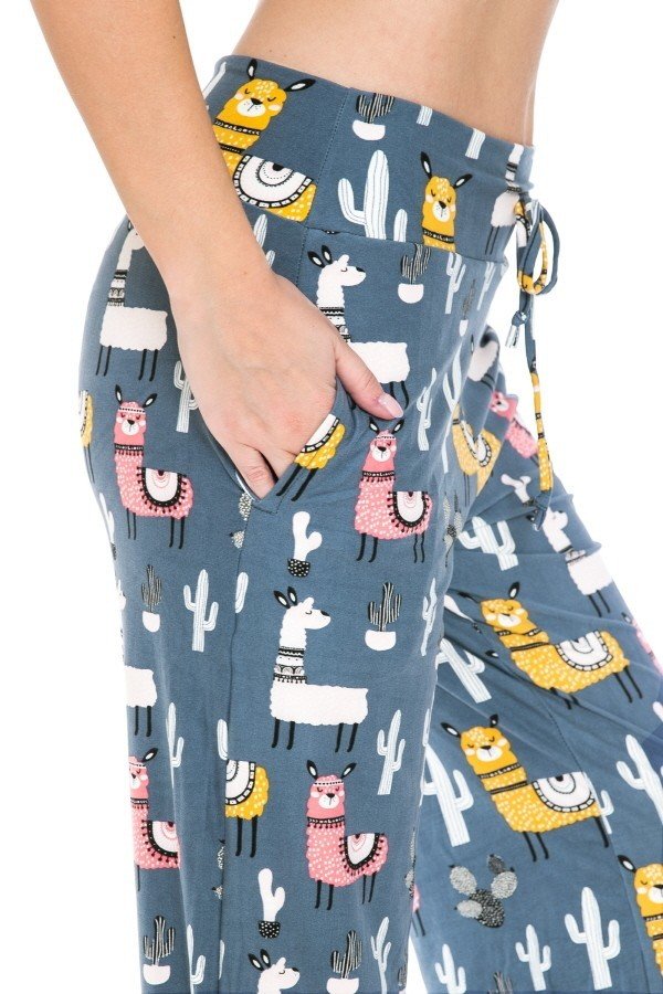 Llama Cactus Comfortable Soft Lounge Pajama Pants - SimplyCuteTees