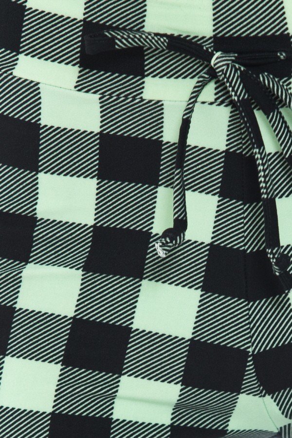 Green Checkered Print Comfortable Soft Lounge Pajama Pants - SimplyCuteTees