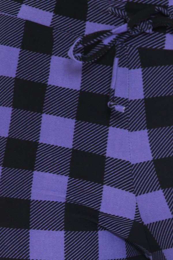 Purple &amp; Black Checkered Comfortable Soft Lounge Pajama Pants