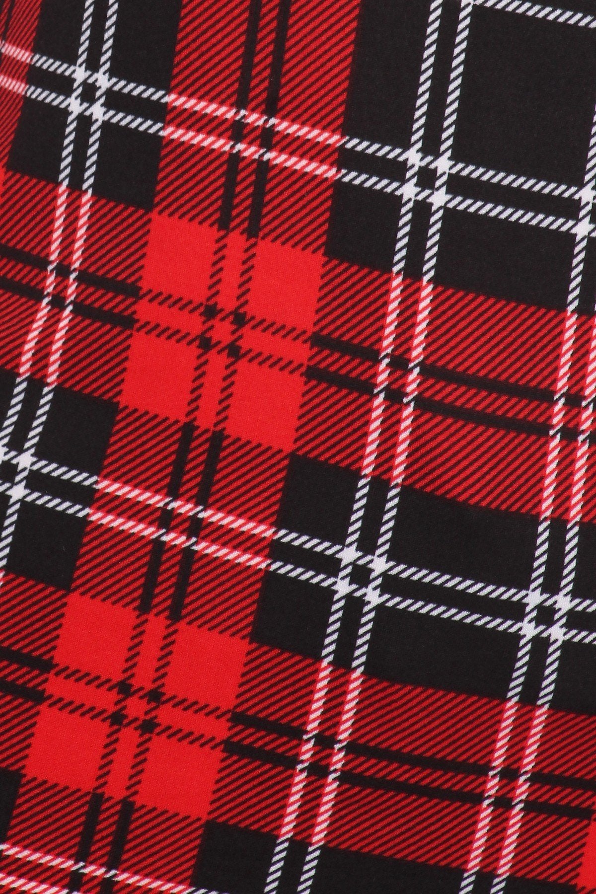 Red Plaid Fleece Lined Lounge Pajama Set Pants and Shirt - SimplyCuteTees