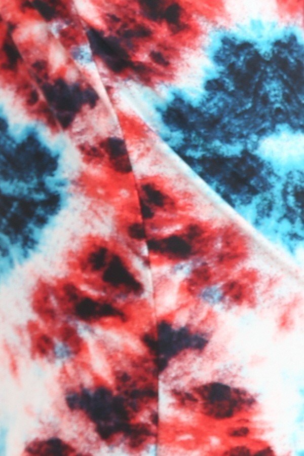 Red &amp; Turquoise Tie Dye Print Comfortable Soft Lounge Pajama Pants - SimplyCuteTees