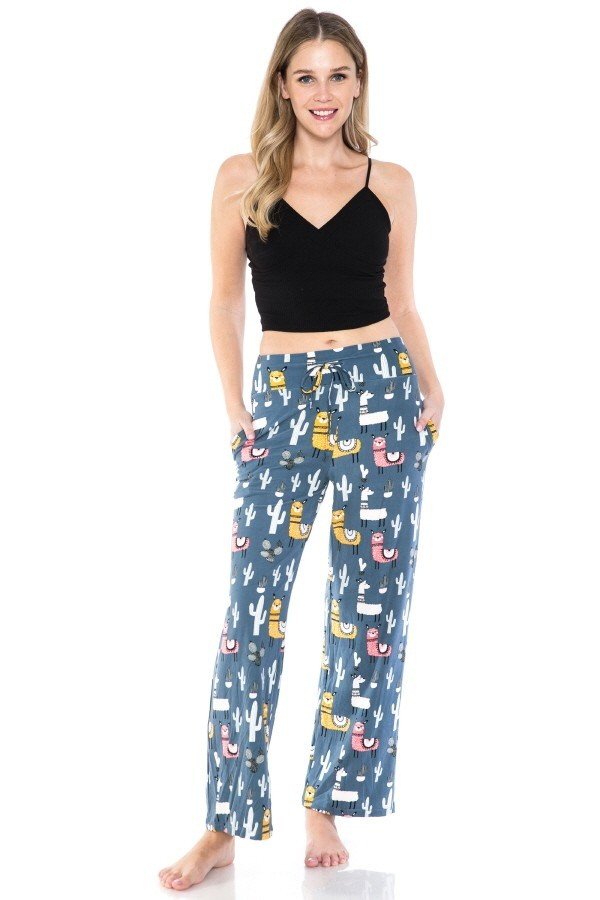Llama Cactus Comfortable Soft Lounge Pajama Pants - SimplyCuteTees